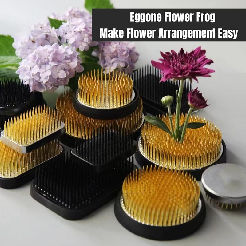 Eggone Ceramic Flower Pot Flower Arrangement Set Japanese Ikebana Floral Art Supplies Handmade Flower Bowl Decorative Flower Vase for Centerpieces (Small Black) - Image 5